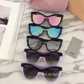 Colorful Mirrored Cat Eye Sunglasses For Female